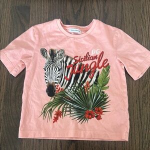 Dolce & Gabbana Pink Tropical Zebra Tee